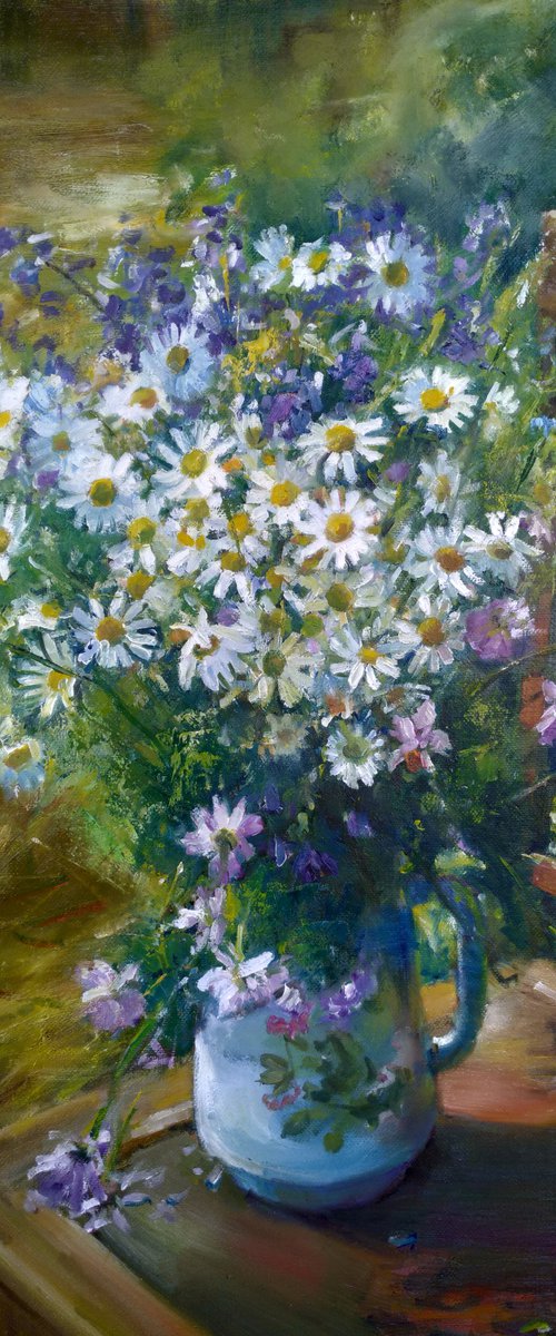 Wildflowers on a chair by Valentina Andrukhova