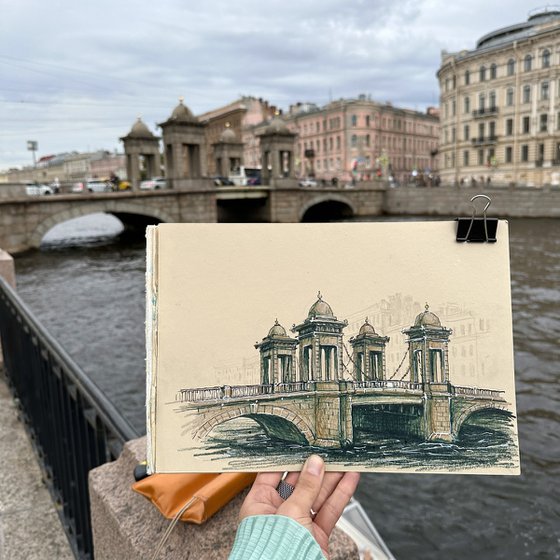 Saint Petersburg street view - Lomonosov bridge