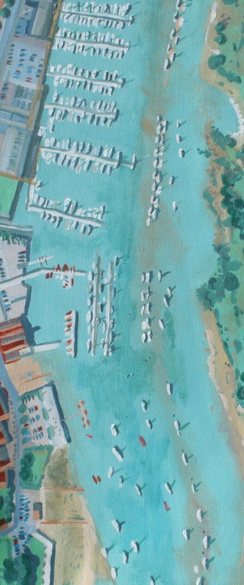 Birdseye over Hamble River by Paul J Best