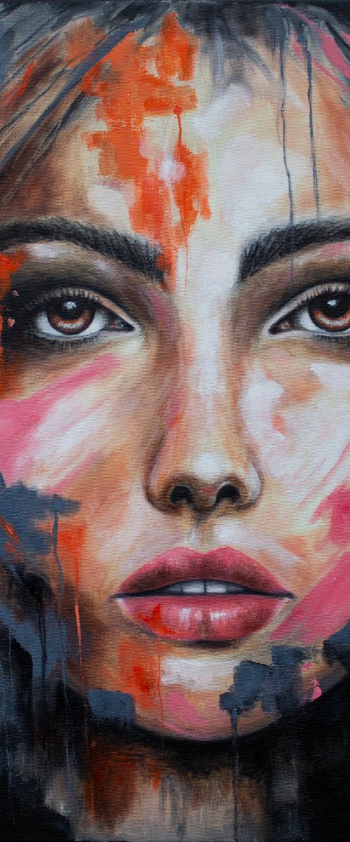 Woman's portrait Eyes contact 4 by Mila Moroko