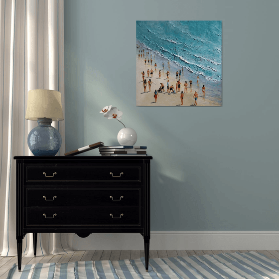 Summertime beach 28x28 in