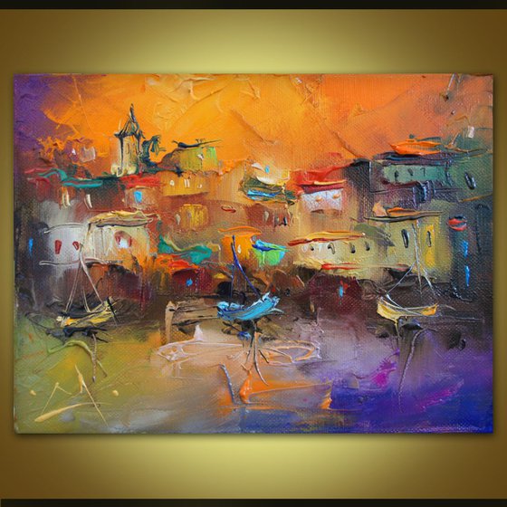 Colorful sillhouettes, oil Painting