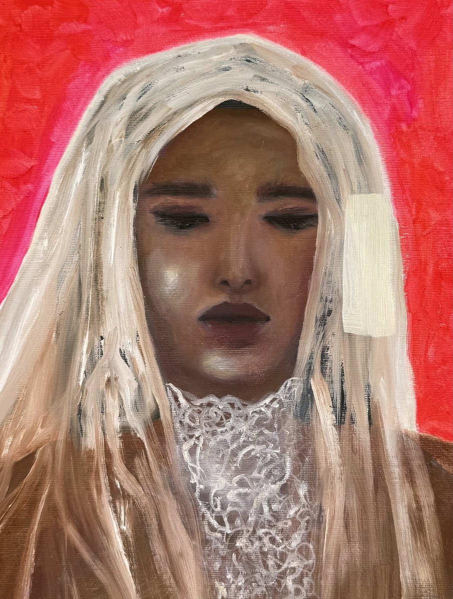 Impressionistic Portrait Oil Painting By Adina Potop, 12 X 16, Frankly, My Dear, I Don