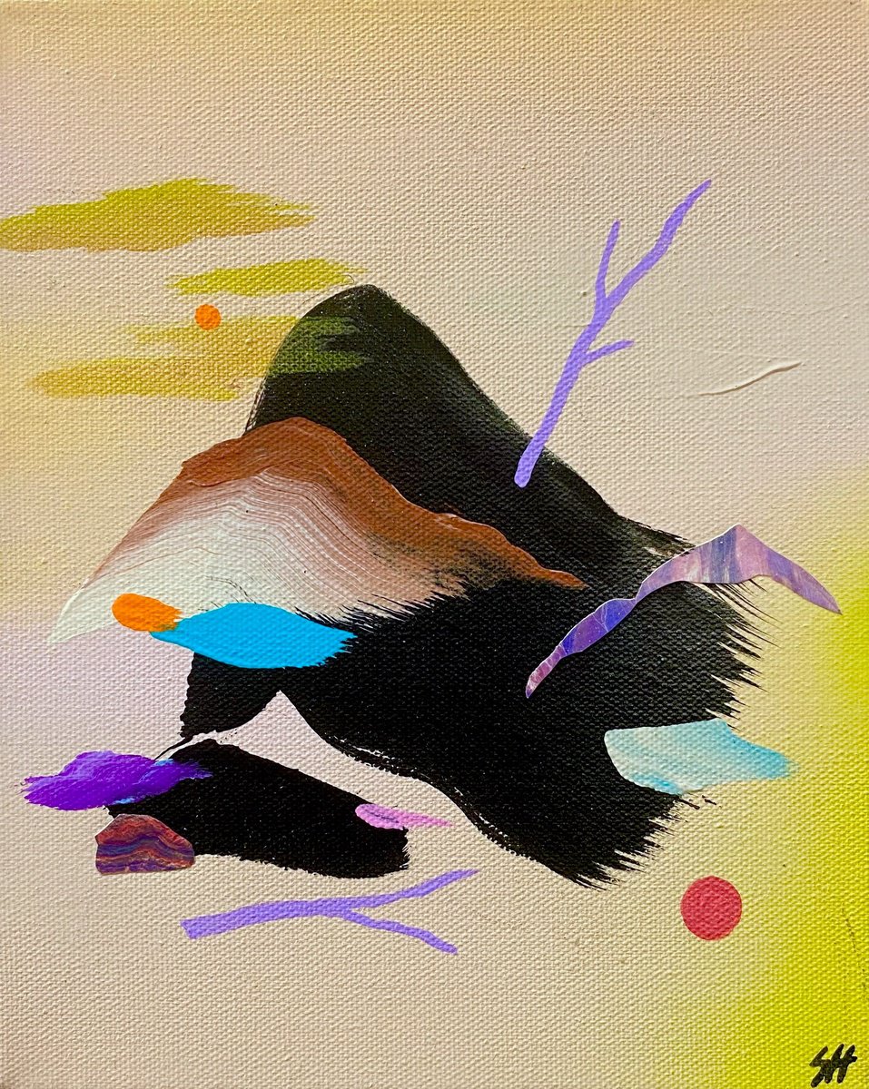 Abstract Landscape Painting By Sara Hoque, 9 X 11", Breeze, Original Artwork