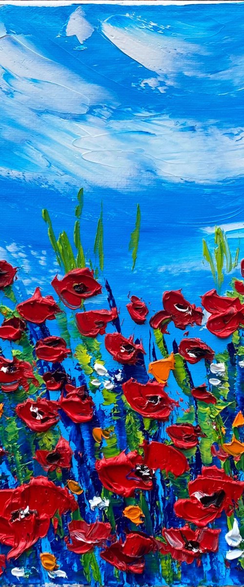 Red poppies at the meadow by Oksana Fedorova