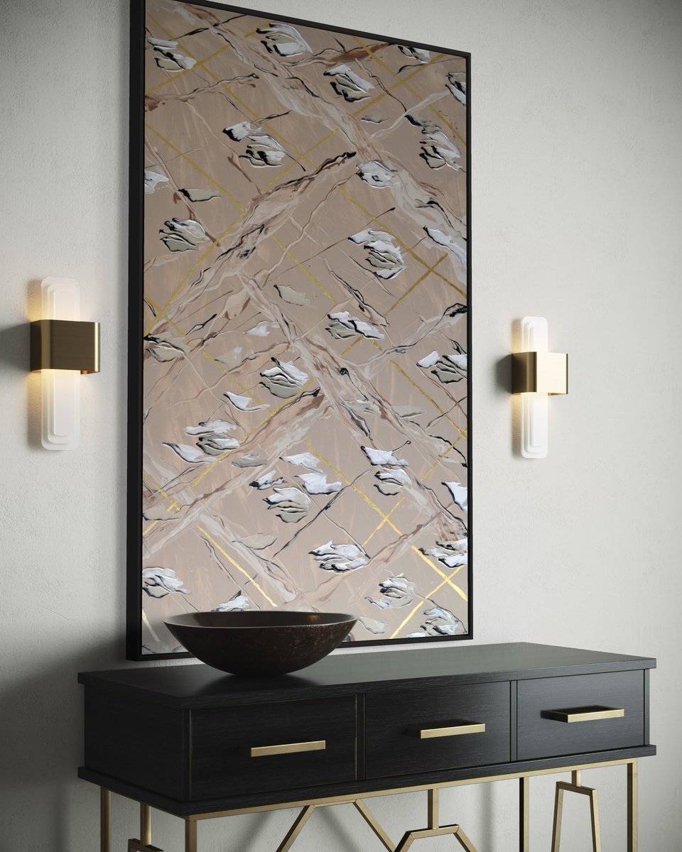 Abstract Botanical Acrylic Painting By Tetiana Hutsul, 61 X 37", Can We Find Love Again?, Original Artwork