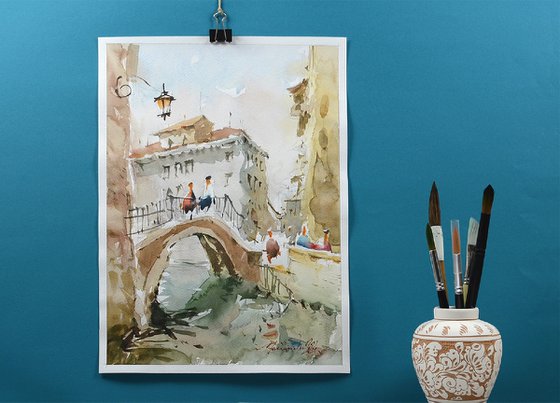 Venice Watercolor Landscape