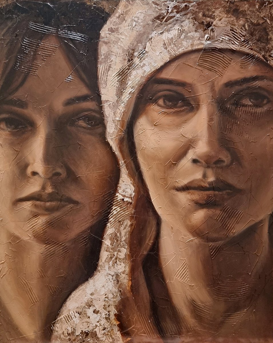 Expressive Portrait Oil Painting By Artmoods Tp, 16 X 20, The Healer, Original Artwork