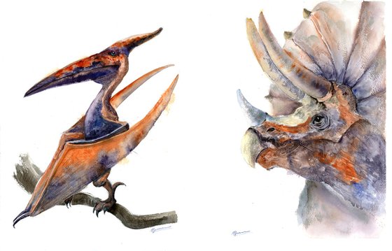 Dinosaur Diptych