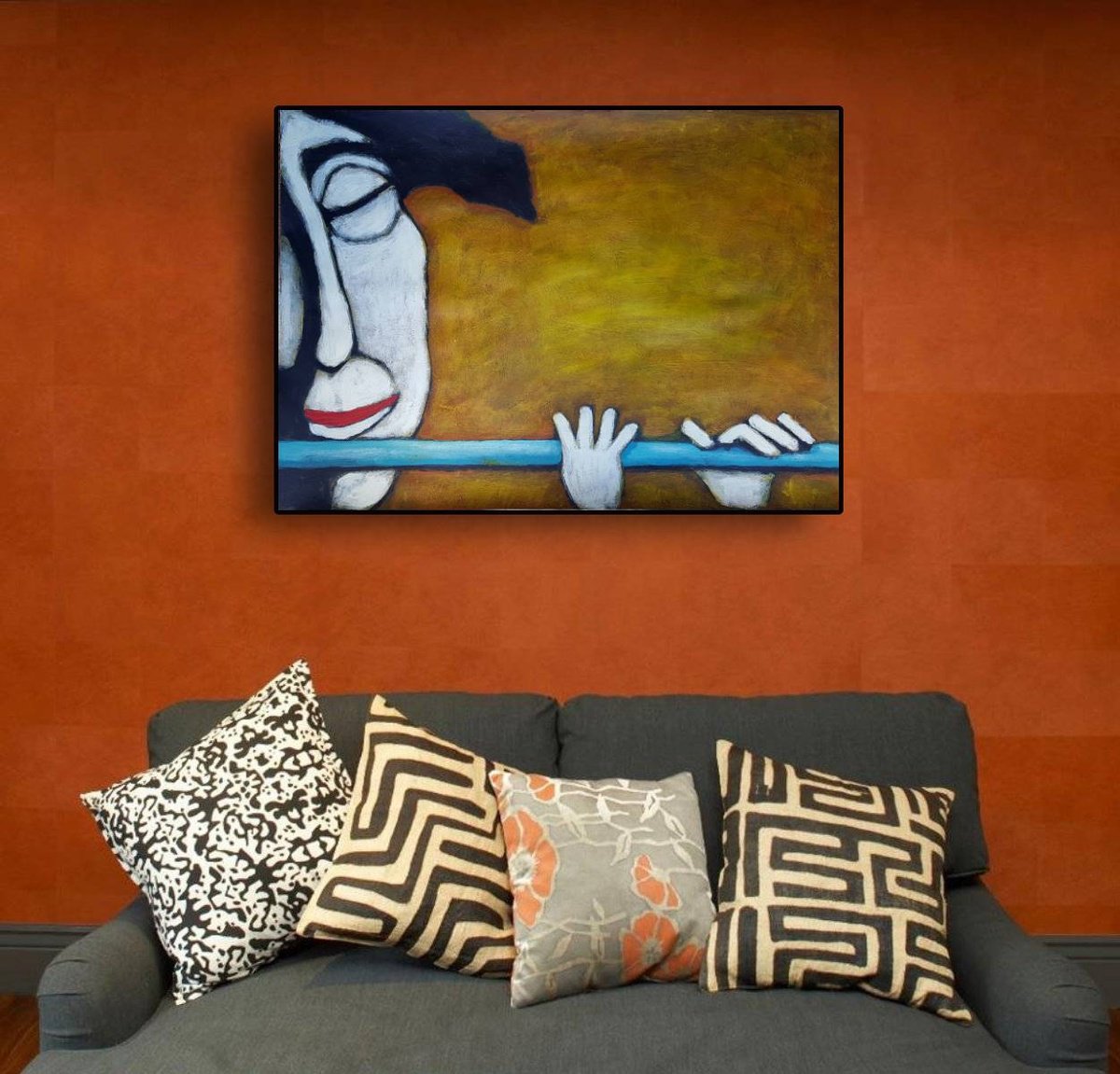 Naive Acrylic Painting , Fluit Musiek Iv (84Cm X 60Cm X 0.1 Cm) By Zhana Viel, 33 X 24, Artwork For Sale On Artfinder