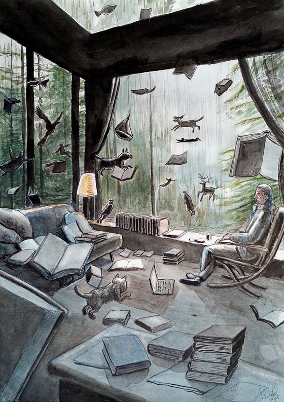 Interior in a rainy day