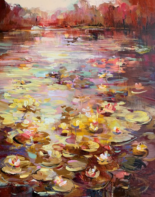 At a pond by Irina Laube
