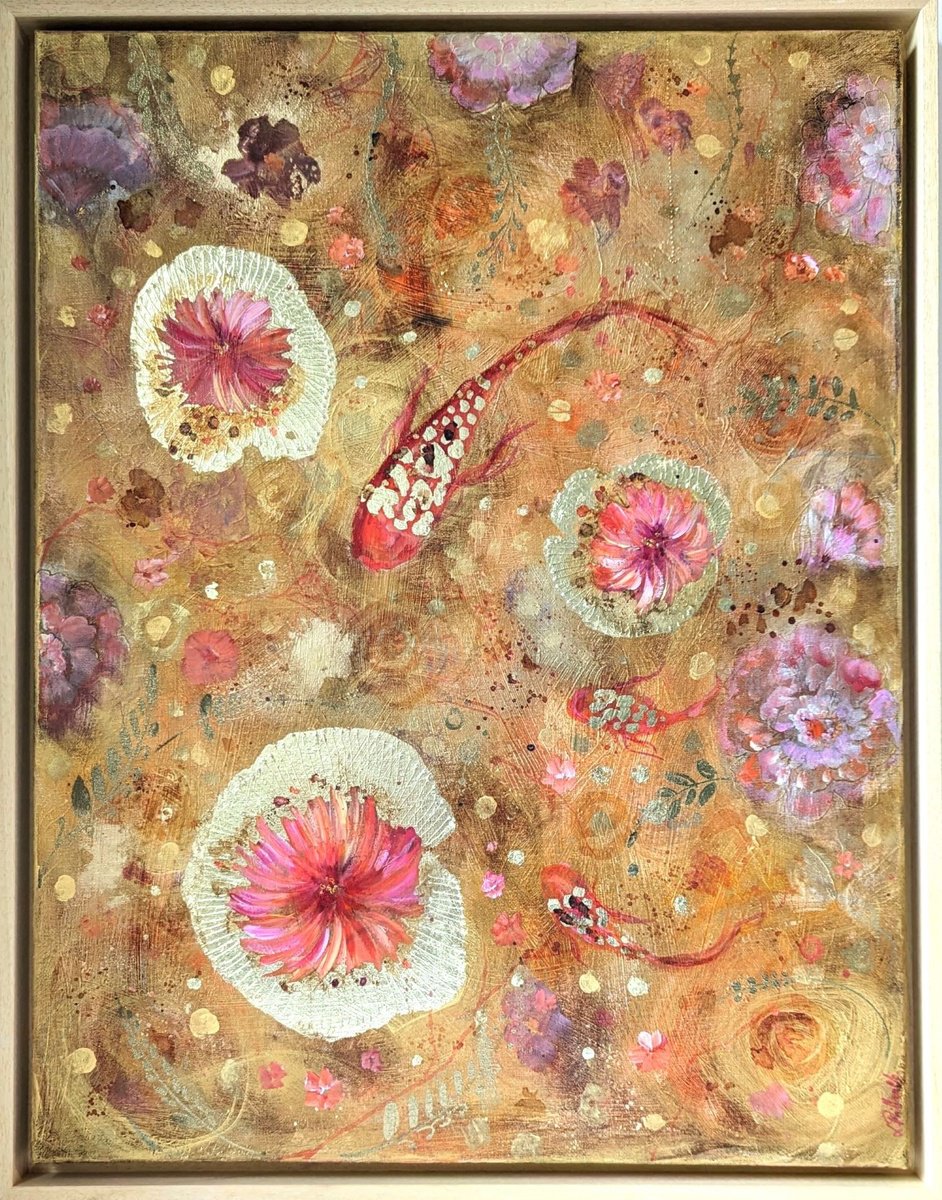 Illustrative Portrait Painting By Loetitia Pillault, 21 X 27", Aquatic Symphony., Original Artwork