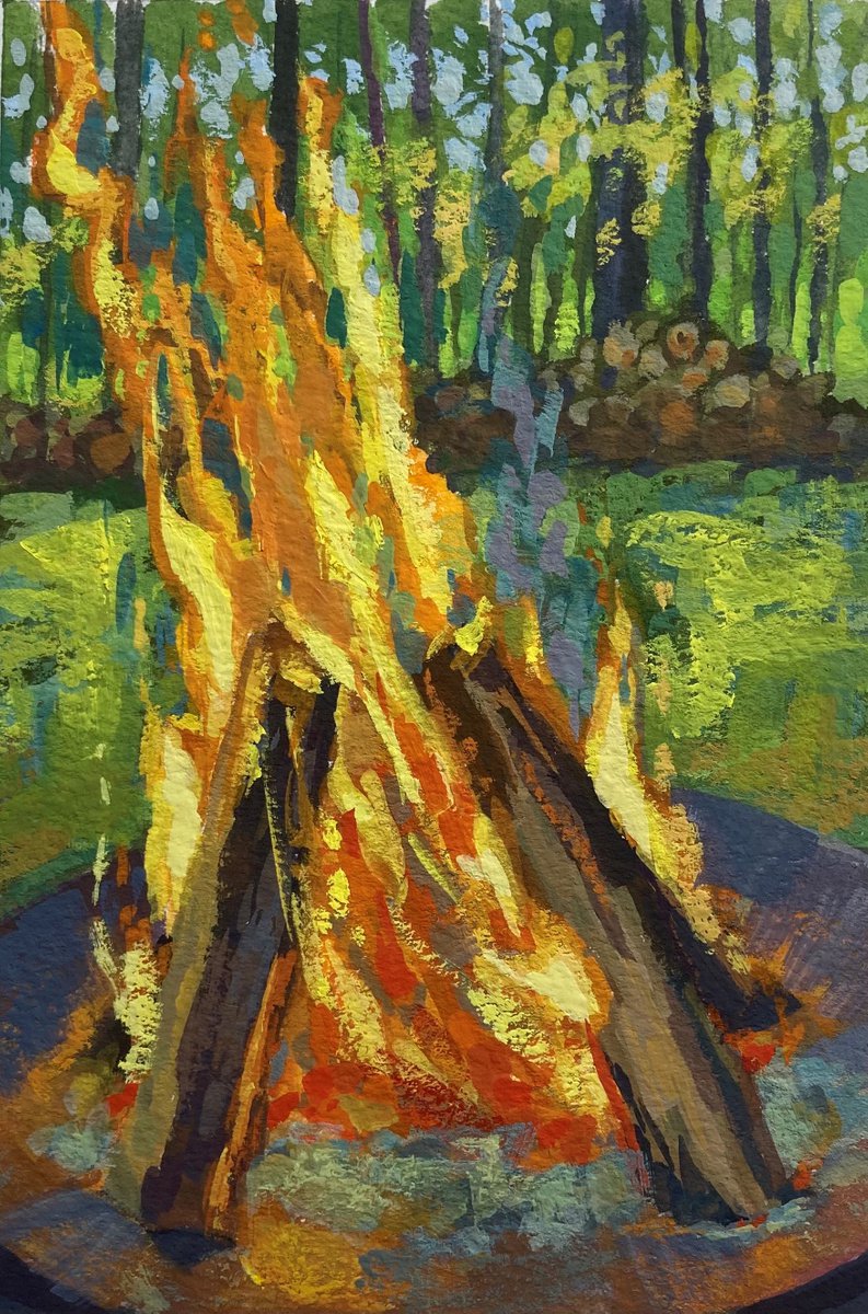 Impressionistic Painting , Westward Flame By Jimmy Leslie, 4 X 6, Artwork For Sale On Artfinder