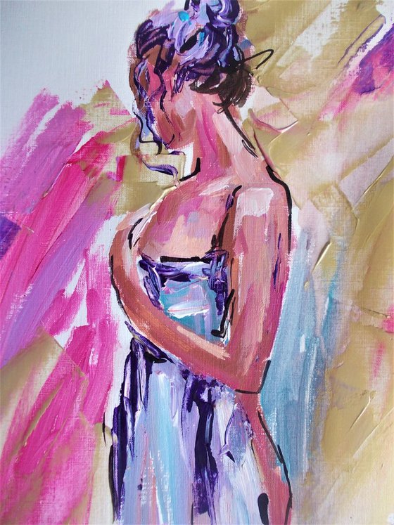 Woman Acrylic Painting on Paper