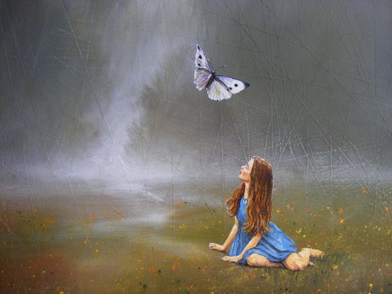 100x100cm LARGE FORMAT " Lost Butterfly "