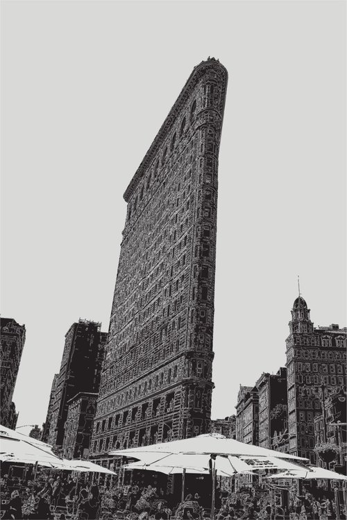 The Flatiron Building 2 NY B&W by Keith Dodd