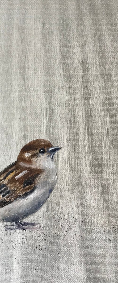 Little Sparrow ~ on silver by Laure Bury