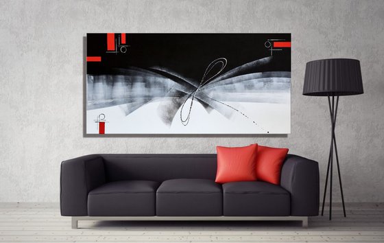 Take Me To Infinity - Large abstract art – Black & White Art - Expressions of energy and light.