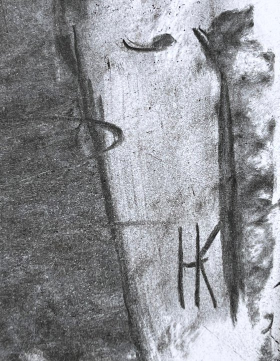 Woman Nude Charcoal Art