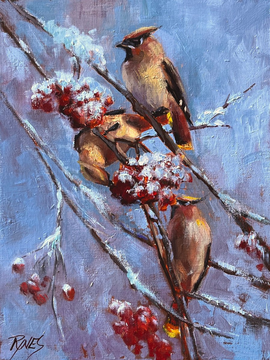 January Waxwings by Nancy Rynes