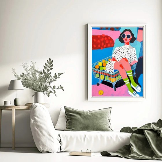 Woman with Shopping Cart