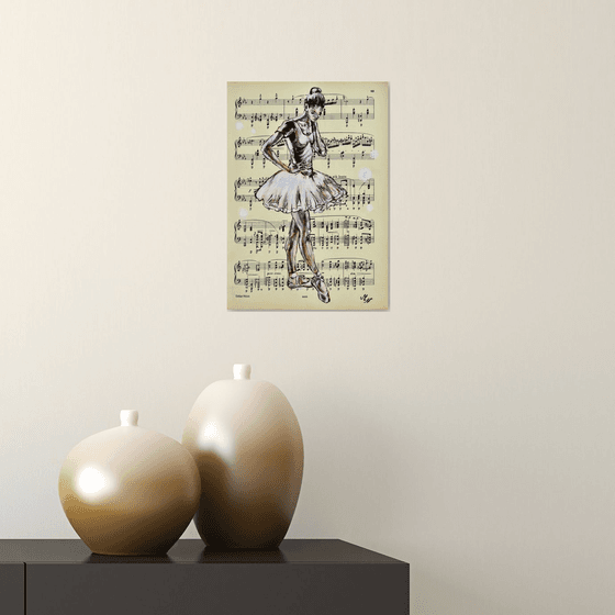 Ballerina XXV - Vintage Music Page, GIFT idea