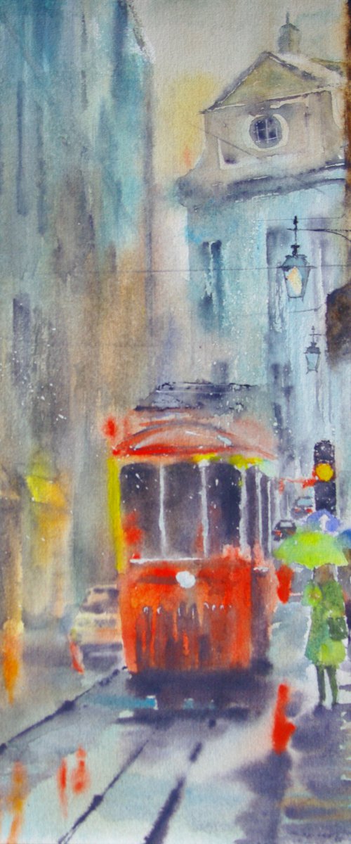 Lisbon tram by Elena Gaivoronskaia