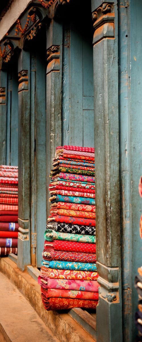 Textile Shop, Bhaktapur by Tom Hanslien