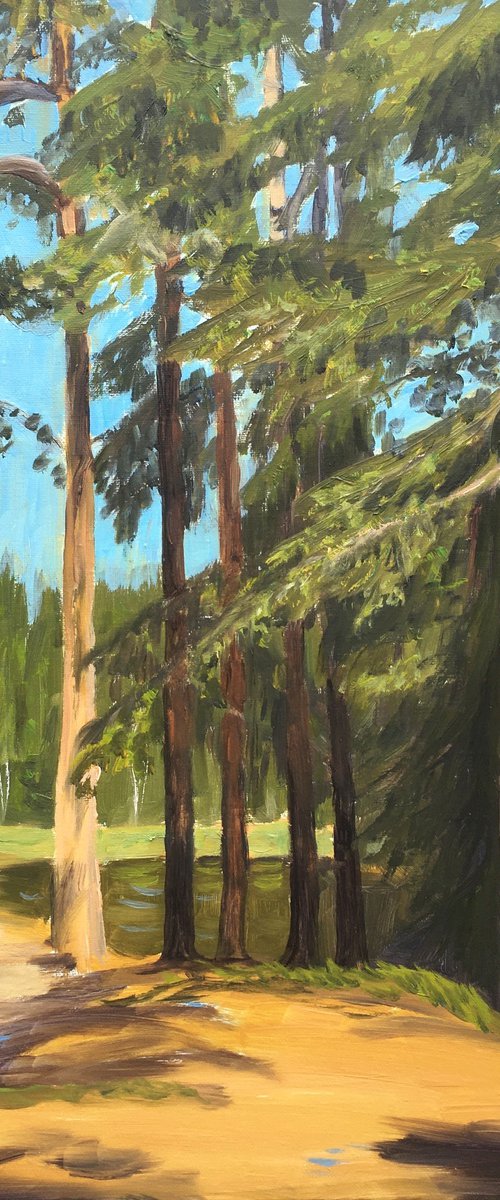 Pastor's lake trees 4 by Elena Sokolova