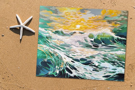 Turquoise emerald waves