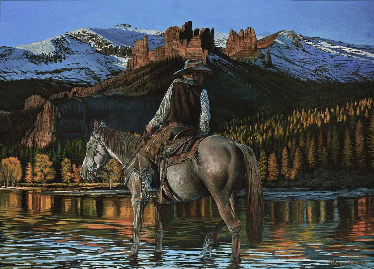 Photorealistic Animal Oil Painting By Michael Steward, 48 X 34", All Alone, Original Artwork