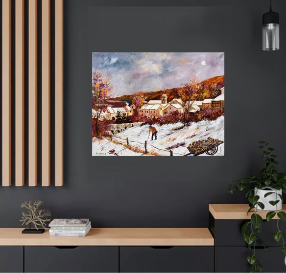 A village in my countryside   in winter
