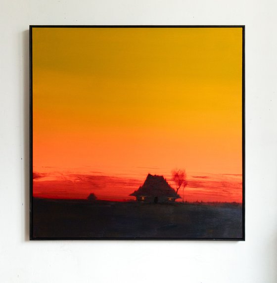 Evening orange sky