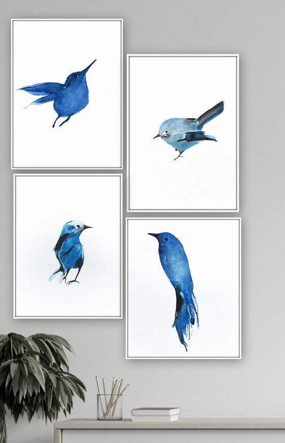 Set of 4 Bird Artworks.