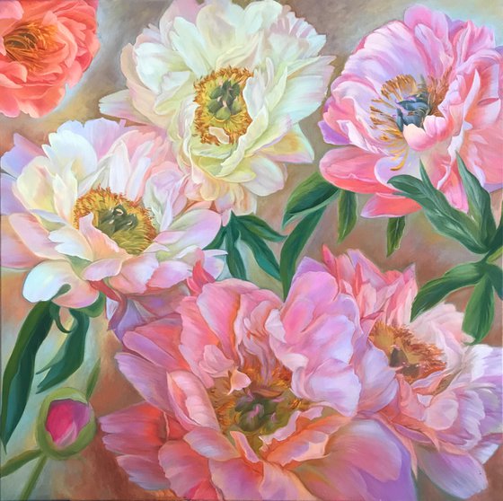 Composition of peonies