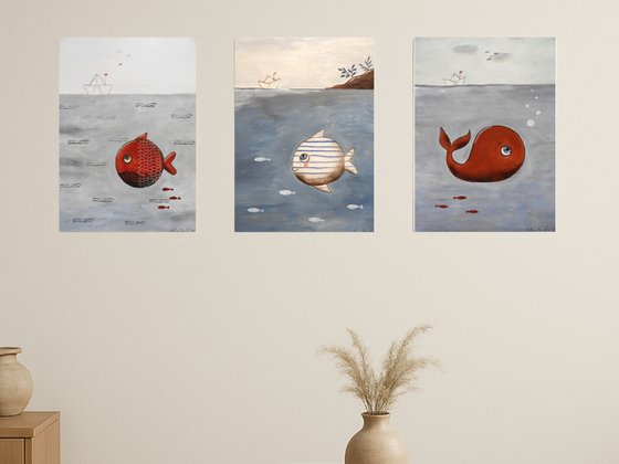 Fish, set of 3