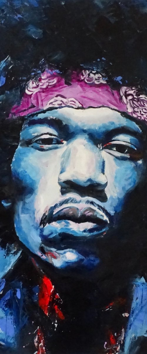 Jimi Hendrix by Mel Davies Original Art