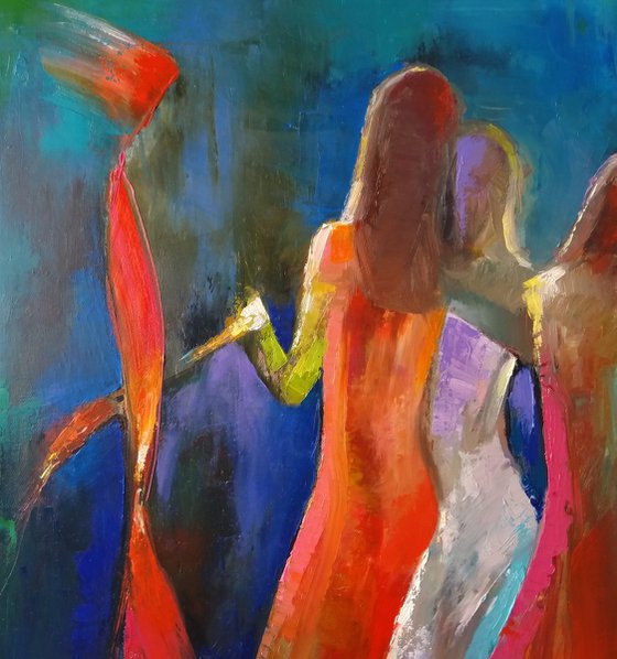 Victory dance 60x50cm ,oil/canvas, impressionistic figure