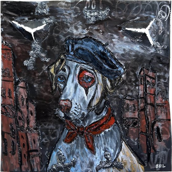 Wall sculpture - Dog basque