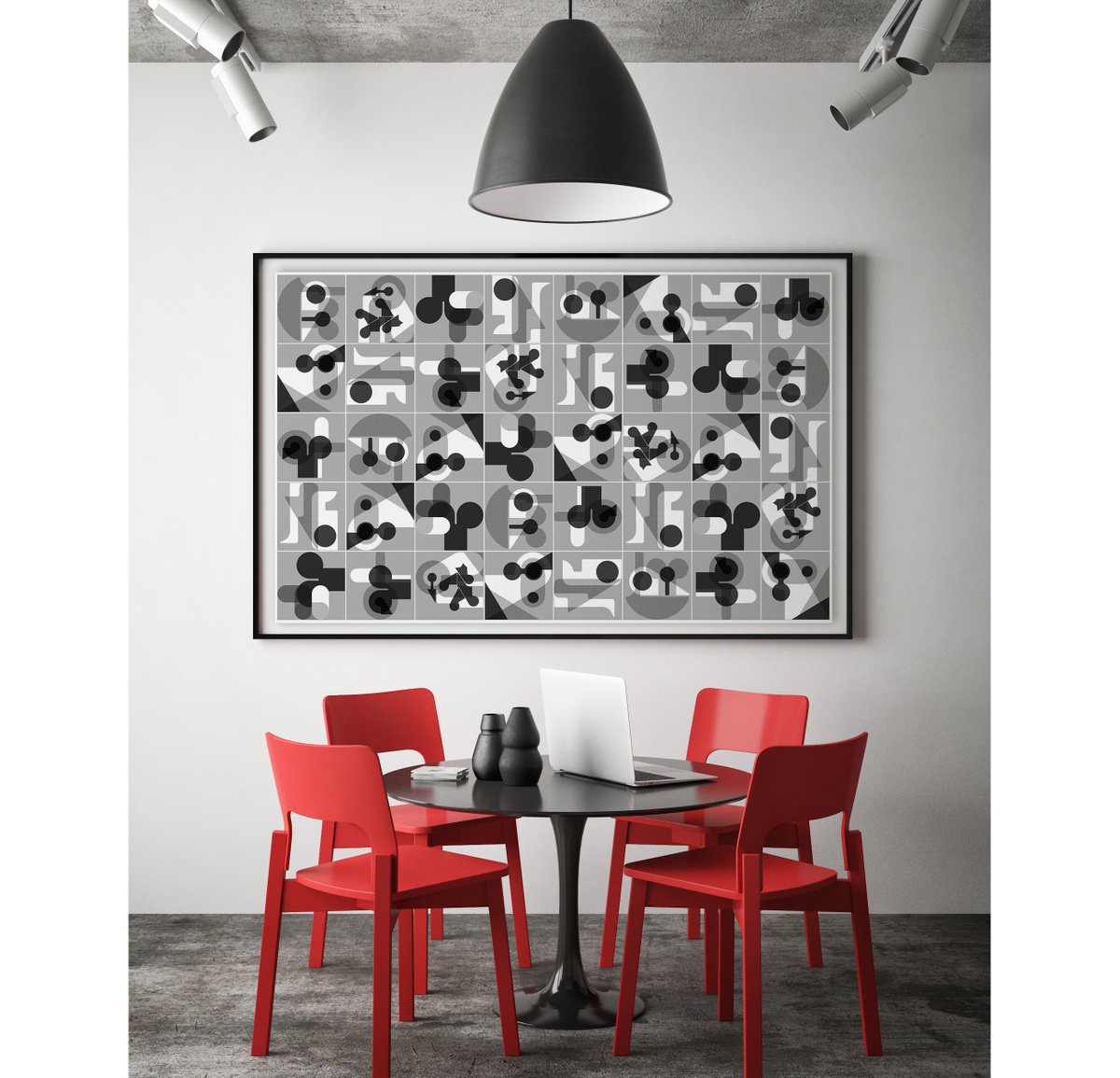 Geometric Abstract Giclee Print By Leigh Bagley, 67 X 43", Four9Six, Original Artwork