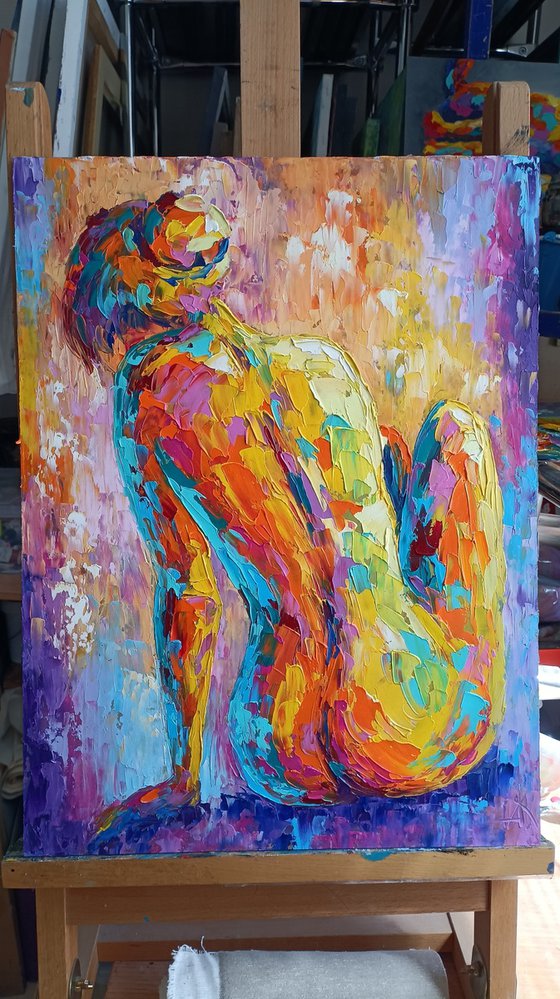 Beautiful body - woman body, nude, erotic, body, woman, woman body, oil painting, gift for him, gift for man, nu
