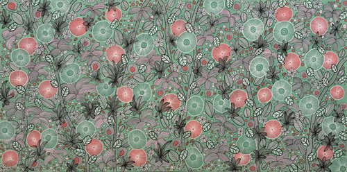 Pink, White and Green Blooms - CZ20015 by Carol Zsolt