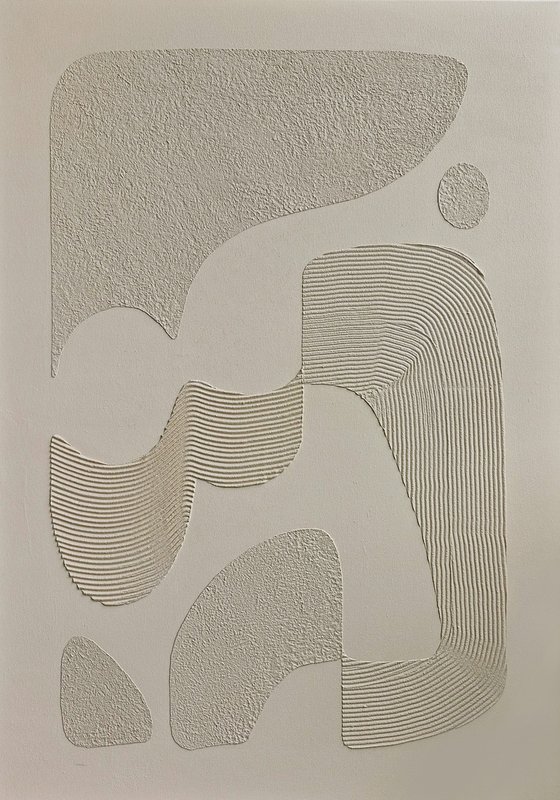 "Ashen Bay" High textured abstract art