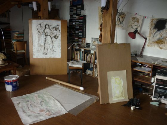 Portrait 18C7, mixed media 41x29 cm
