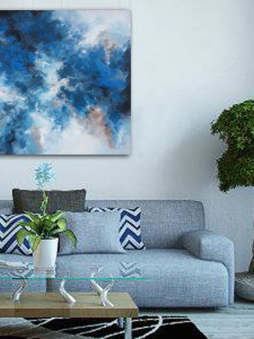 dreamer(textured acrylic painting) by Burcu Akarcay