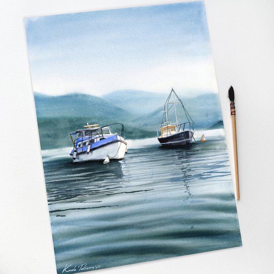 Boats on Lago d’Orta, Italy