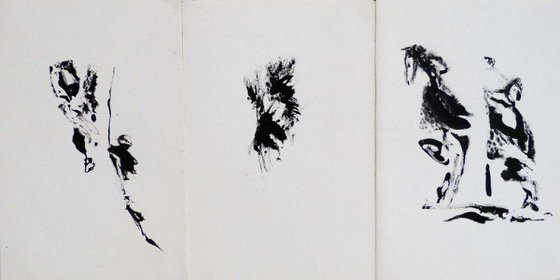 Study Of  Stains 1, triptych 16x24 cm