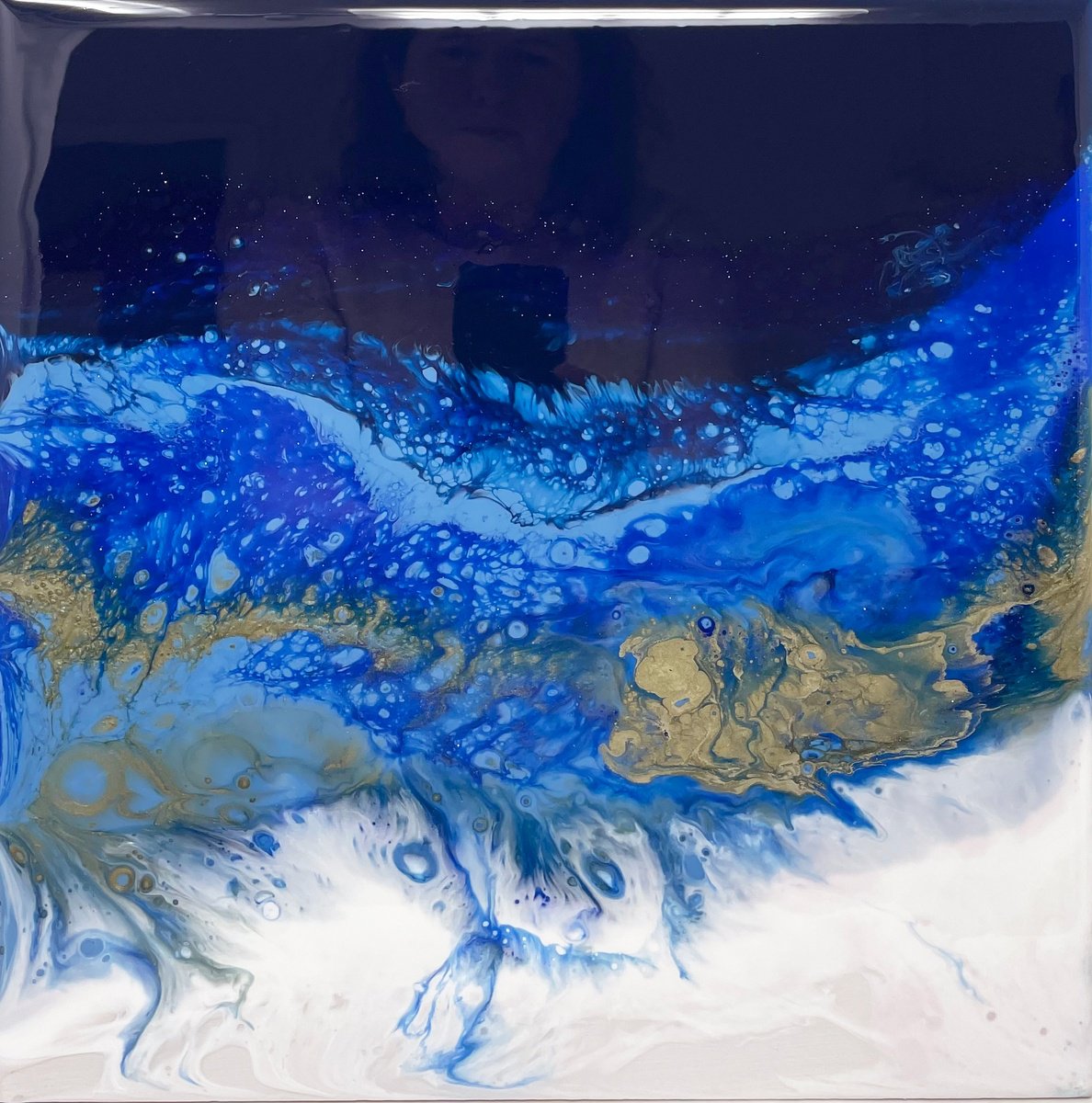 Blue Gold Fusion Resin by Hannah Bruce