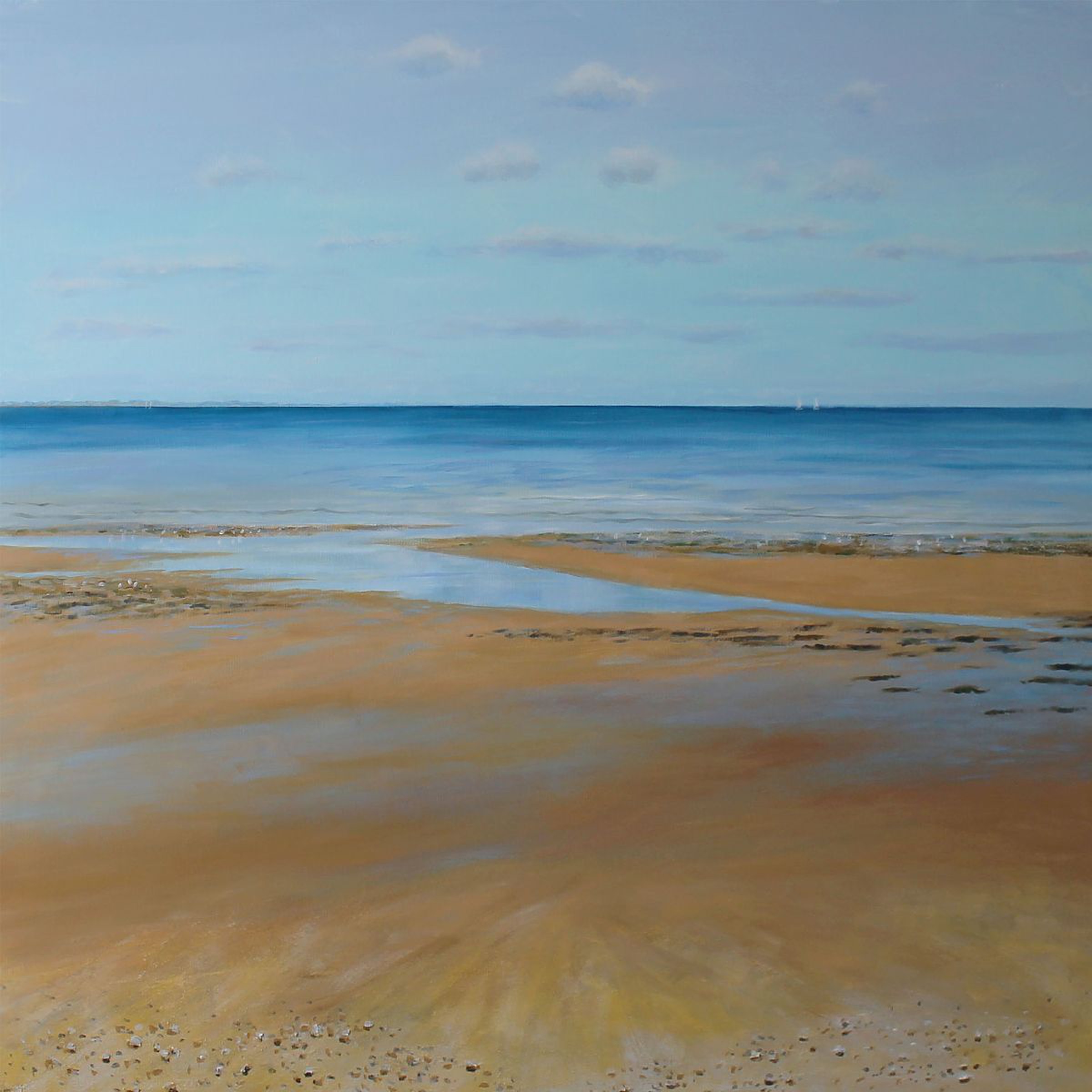Sea And Sand Acrylic Painting By Sandra Francis Artfinder